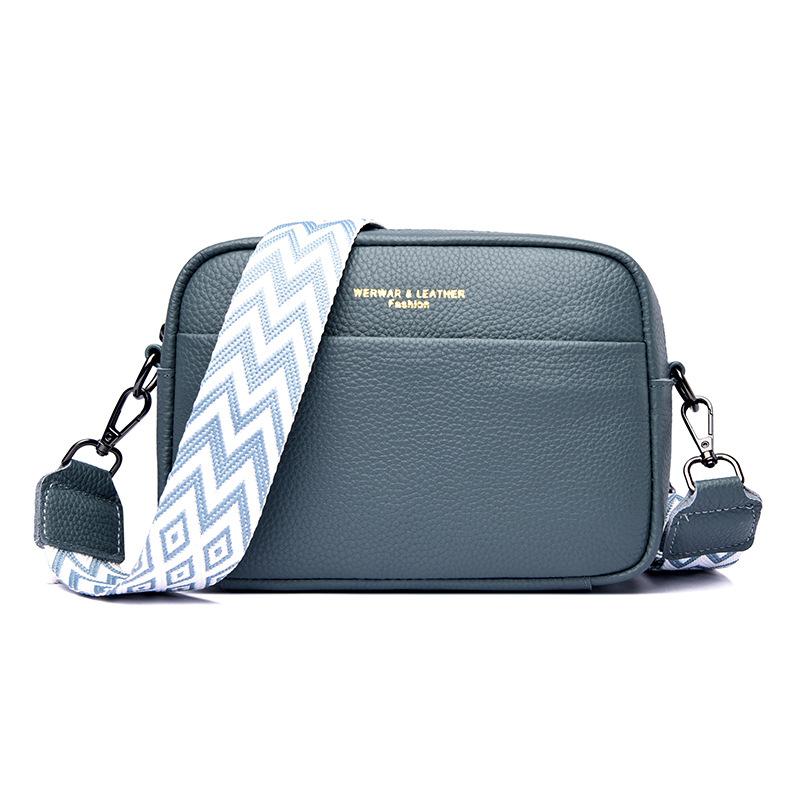 Leather Women's Bags New Trendy Fashion Bags One Shoulder Messenger Bag First Layer Cowhide Small Square Bag