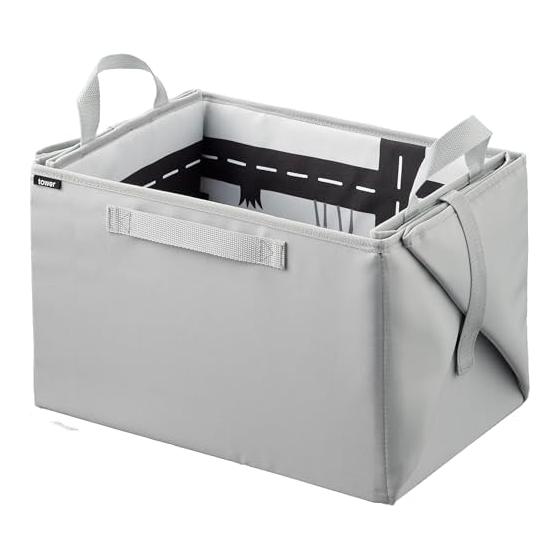 Yamazaki Jitsugyo 10169 Toy storage that can also be used as a play mat, Light gray, Assembled: W42 x D28 x H25cm (handle not included) Tower,