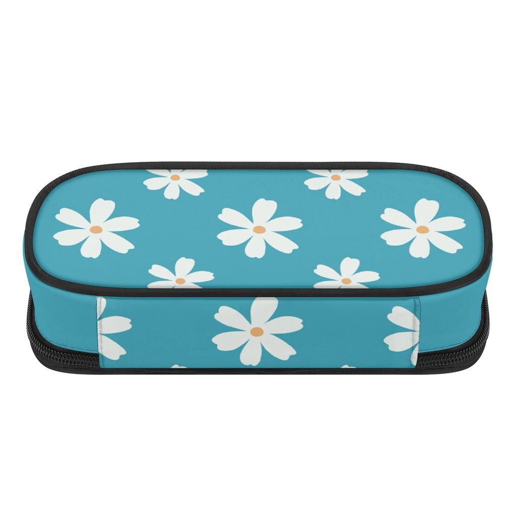 Pencil Bag Simple Design Strong Polyester Fabric Smooth Zipper with Mesh Pocket Removable Divider and Pen Slots for Boys Girls