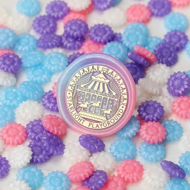500g Cute Beautiful Mixed Color Sunflower Sealing Wax Particles  for Invitation Envelope Sealing Craft Decoration