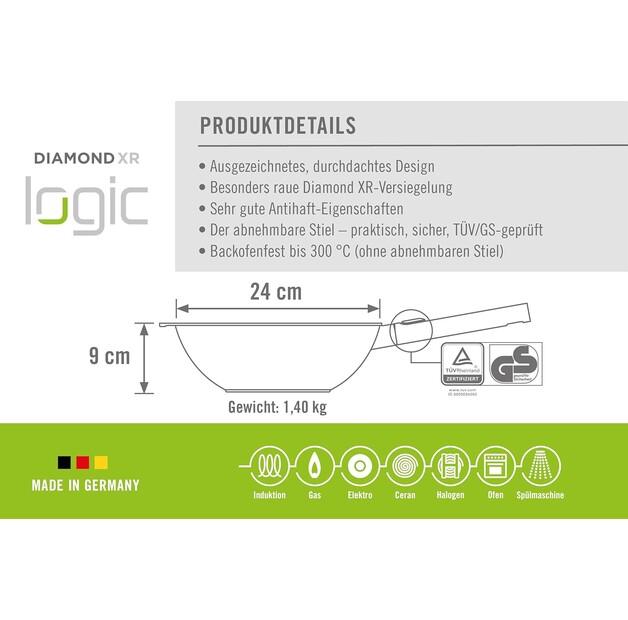 Wok Pan Woll Logic XR 24 Cm with Polished Coating (11024PLCI)