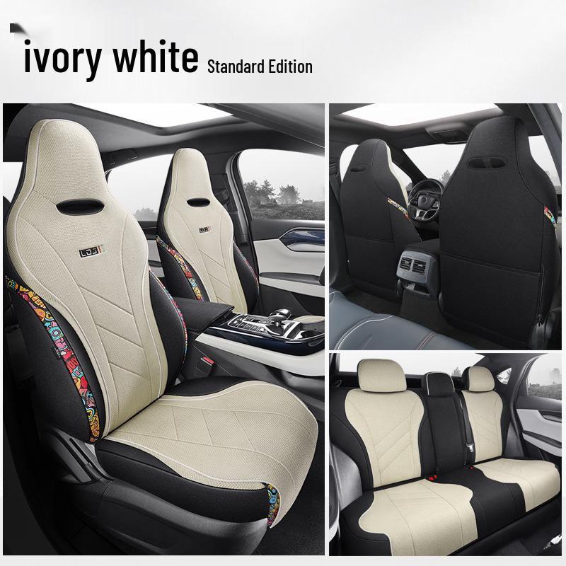 BYD Qin Plus All-Season Linen Cartoon Car Seat Cover