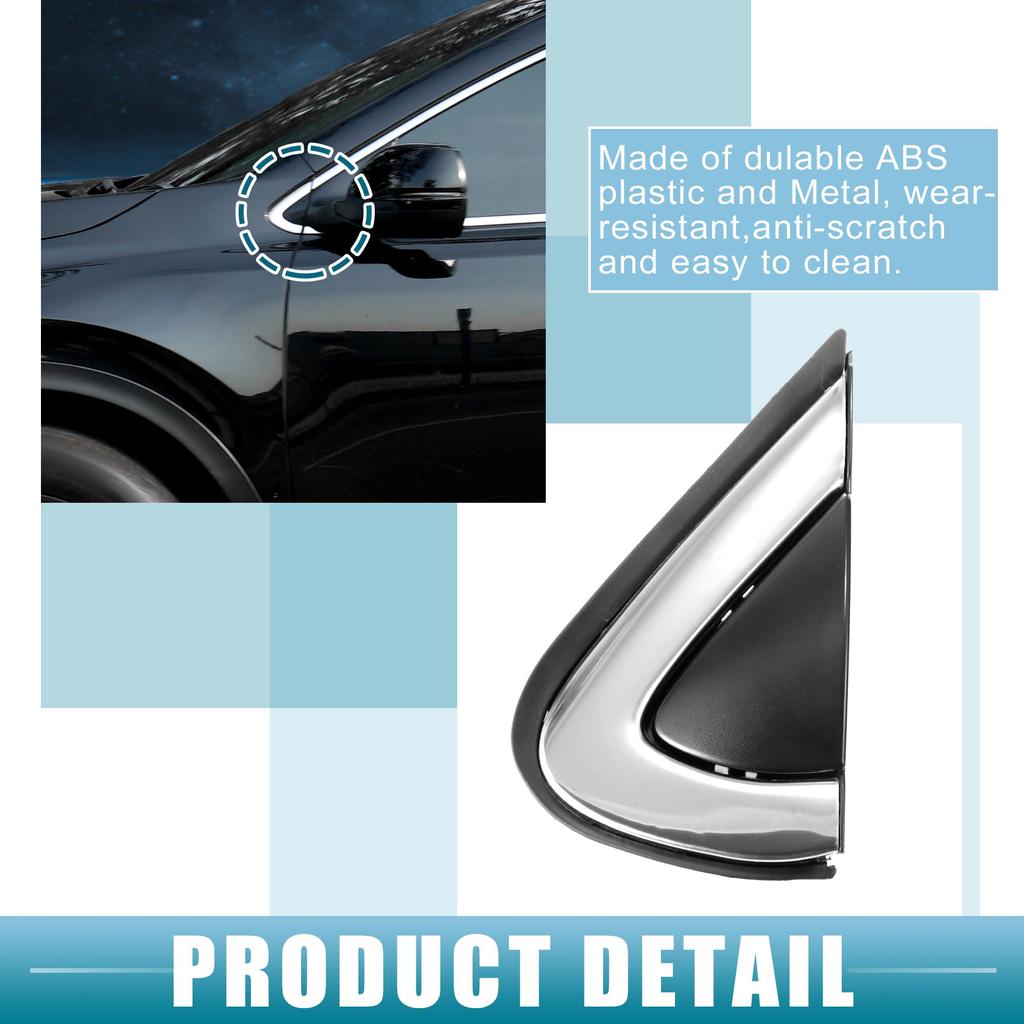 ABSOPRO Front Left and Right Door Mirror Corner Fender Triangle Cover Trim Rearview Triangle Panels for Honda CRV Black 1 Pair 2017-2019, Plastic,