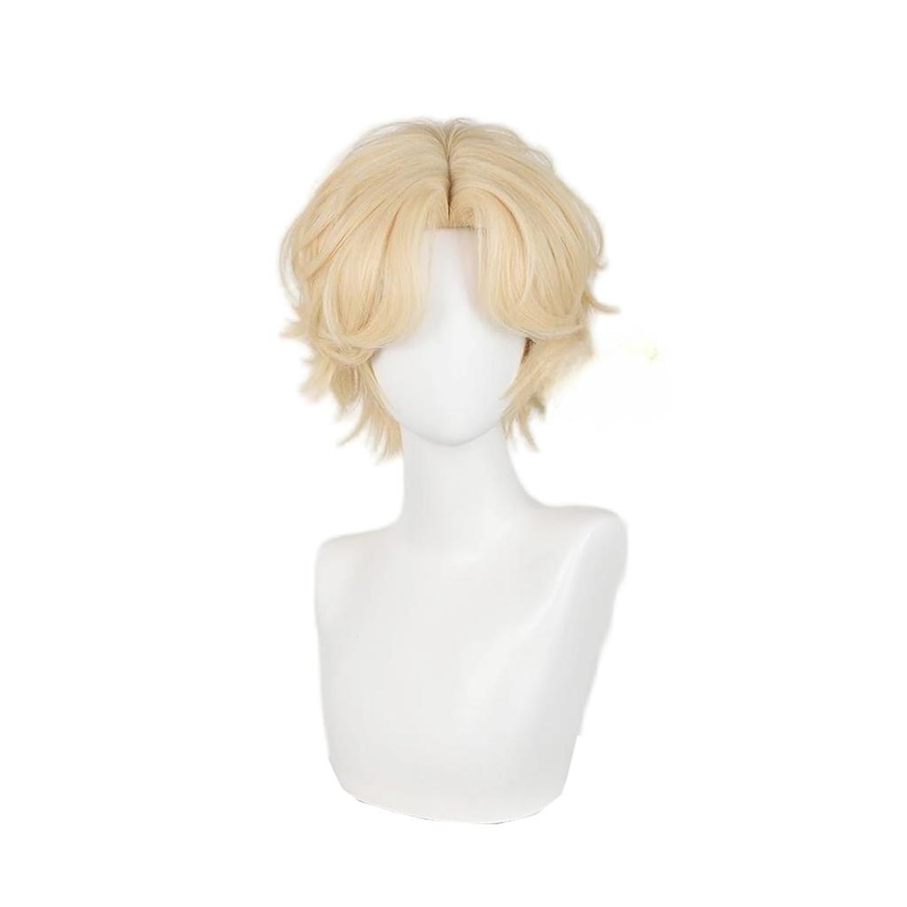 LAOBAO Luka Cosplay Wig, Blonde Bob, Heat Resistant, Costume Wig, Halloween Costume Accessory (Luka A)