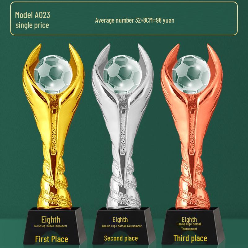 Custom Crystal Football Trophy - 2025 Golden Boot Top Scorer Award (Extra Large)