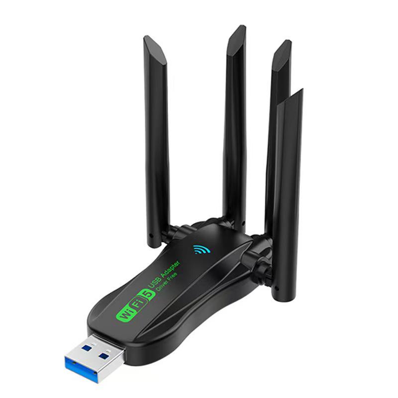 1300Mbps Dual-Band 5G USB Wireless Network Card, WiFi 6, Driver-Free for Computer