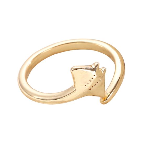 Manta Ray Ring for Women Cute Ocean Sea Animal Adjustable Rings Jewelry Gifts for Girlfriend Wife Mom золотистый