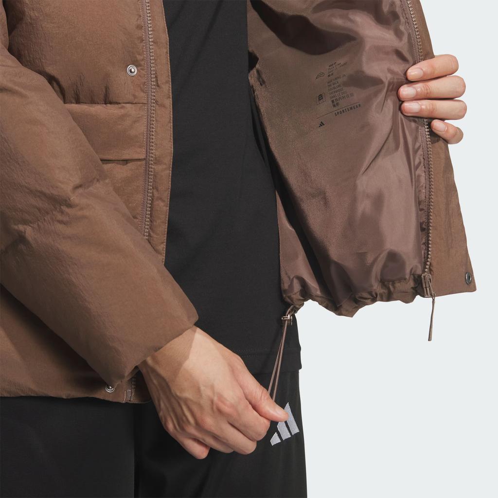 Adidas Down Jackets Unisex Stratum Dark Earthy Brown/Dark Gray Brown Hooded Moderate KQ5521