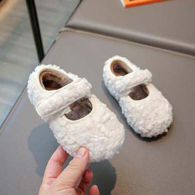 Kinder Baumwollschuhe Winter Jungen und Mädchen Klettverschluss flauschige Schuhe Studenten Fleece warme Schuhe Baby Oberbekleidung Klassenkameraden