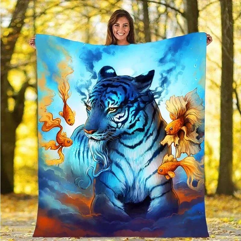 Tiger Blanket Flannel Blanket Super Soft Fleece Throw Blankets Lightweight Warm Blanket for Bedroom Couch Sofa