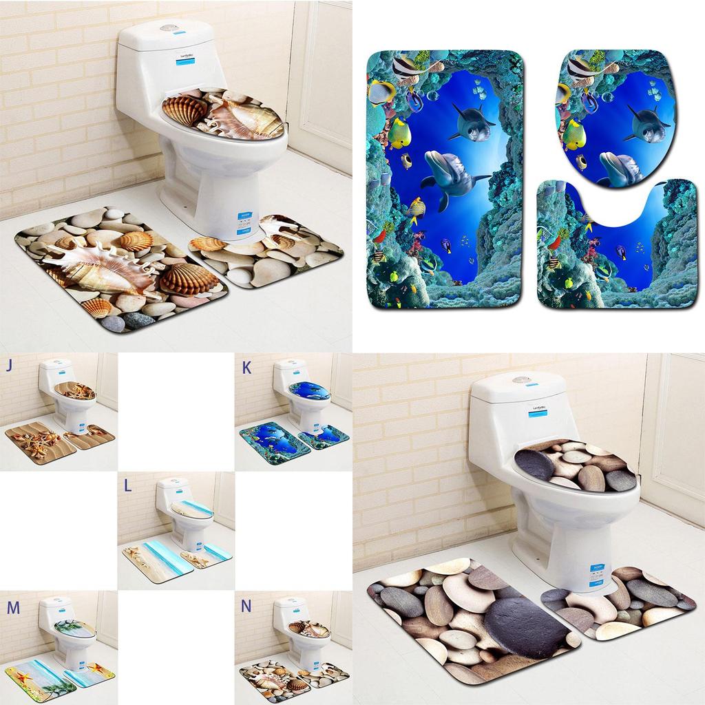 Premium Quality 3d Cartoon Design Bathroom Set With Non-slip Bath Mat And Rug