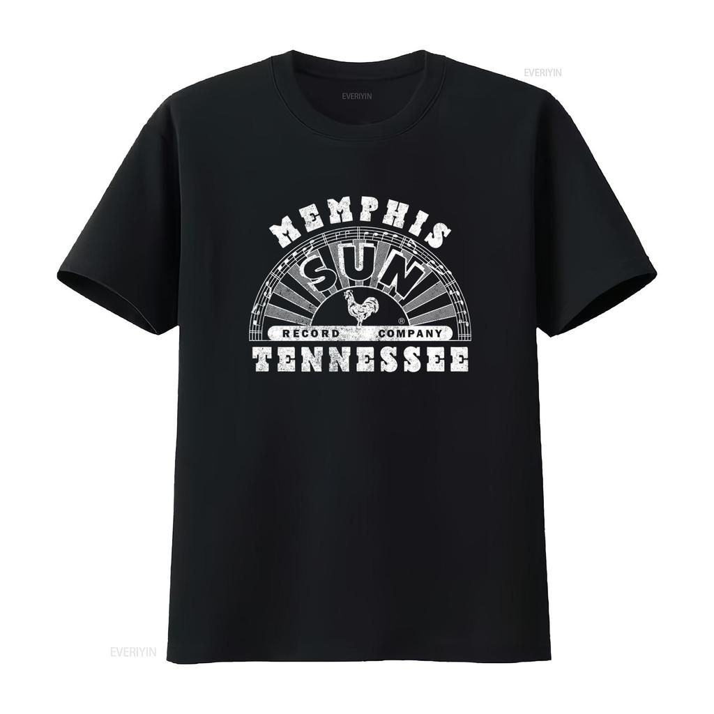 Sun Records Memphis Music Vintage Style T Shirt with Rooster and Notes Design vintage Washed Slightly homme