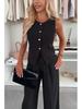 2025 Women's Elegant V-neck Vest & Long Pants Set