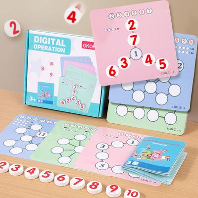 Children's Wooden Math Chart Toy Thinking Training Game Early Education Cognitive Learning Number Recognition Teaching Aids Toy