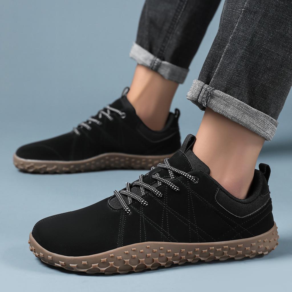 TUINANLE Mid Top Barefoot Shoes Mens Womens Wide Toe Hiking Boots Outdoor Non-Slip Trail-Running Shoes