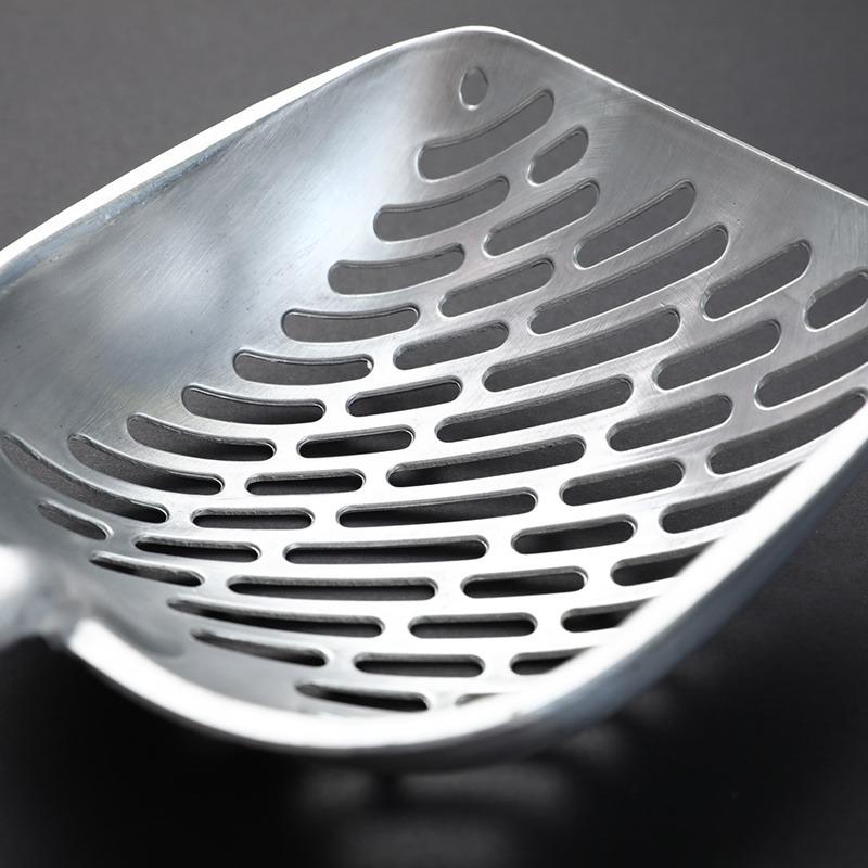 Katzenstreuschaufel mit langem Griff, große Katzenstreuschaufel aus Metall mit tiefer Schaufel, Reinigungswerkzeug für Haustiere