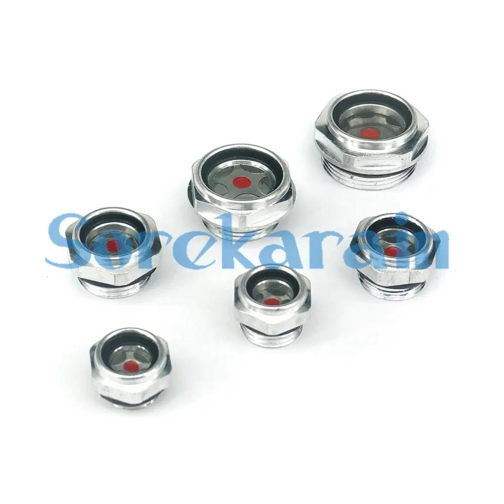 

M10 M12 M14 M16 M18 M20 M22 M24 M26 M27 Metric Male Thread Aluminum Oil Gauge Sight Glass Window Hexagon Head For Air Compressor M10x1