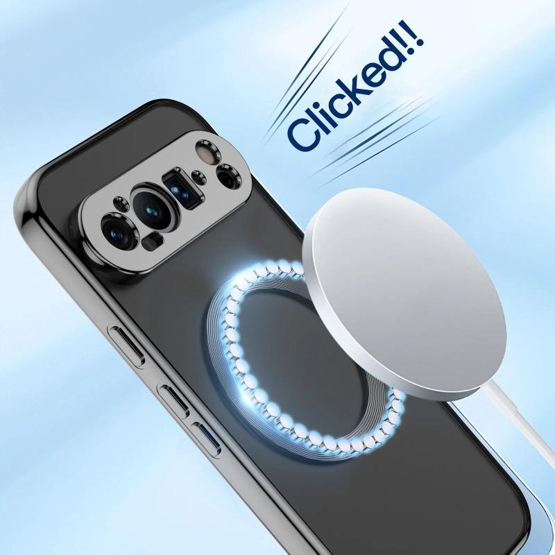 For Google Pixel 9 Pro XL Case Luxury Magnetic for Magsafe Plating Soft Clear Back Cover On For Pixel 9 Pro Pixel9 8A 8pro Transparent Full Cover