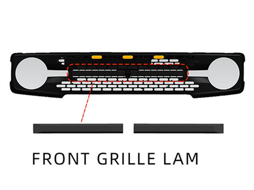 Bronco 2021+ Modification Grille: White/Yellow Line Light Style