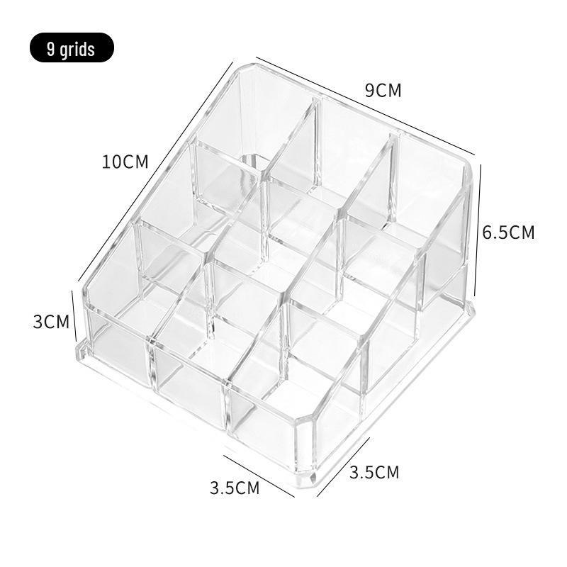 Transparent Lipstick Organizer Box: Desktop Holder for Girls' Bedroom – Plastic Cosmetics Storage Rack
