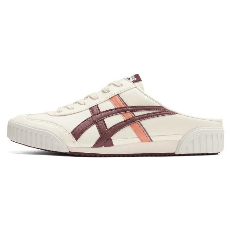 Onitsuka Tiger Machuation Sabot Non-Slip Wear-Resistant Low-Top Skate Shoes Women sneaker Beige Red 1183C012-103