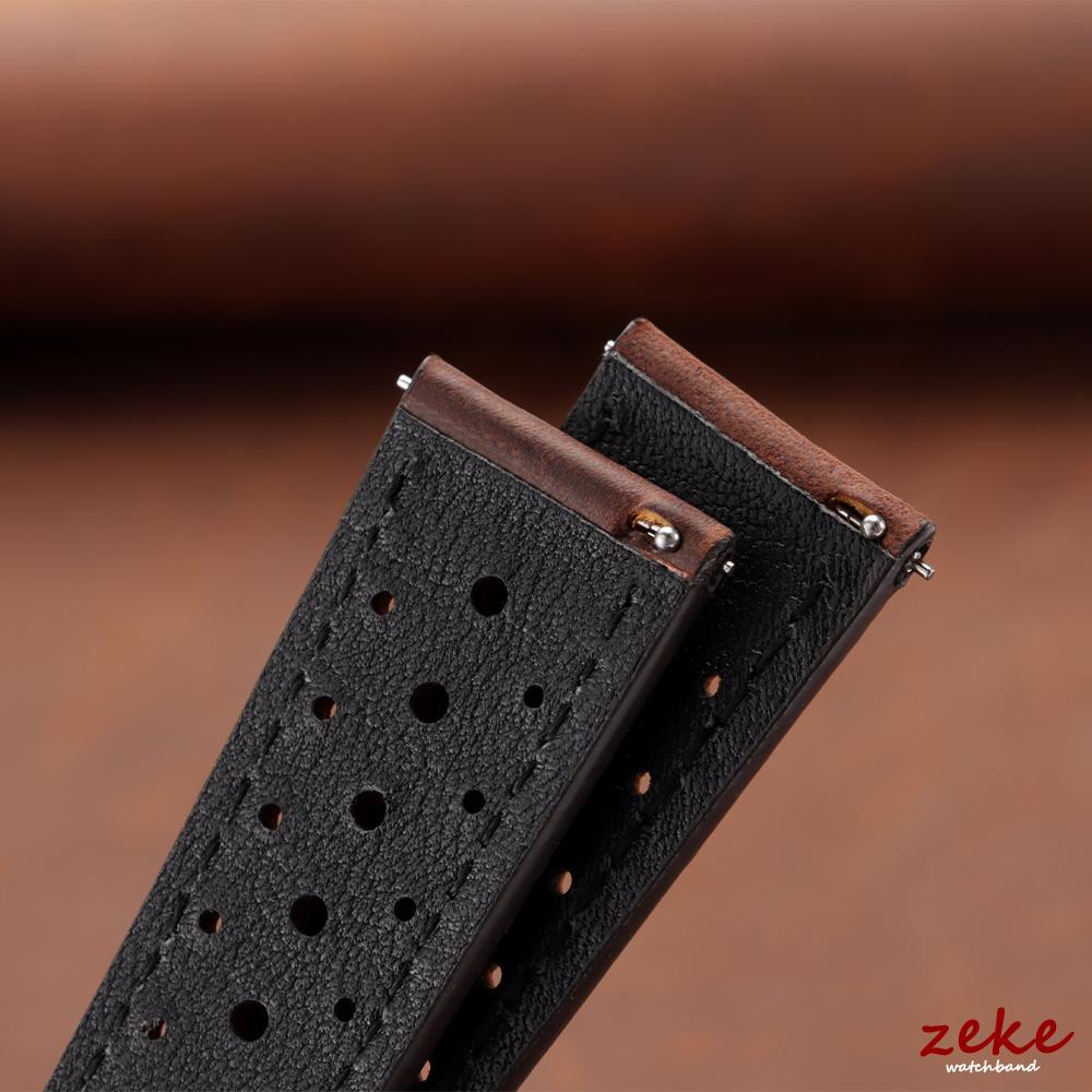 18mm 20mm 22mm Vintage Racing Leather Watchbands 19mm 21mm 24mm Handmade Brown Quick Release Strap Breathable Porous Watch Strap