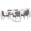 VidaXL Ensemble à Manger de Jardin avec Coussins 7pcs, Table et Chaise de Terrasse, Meubles de Patio, Mobilier d'Extérieur, 3213601