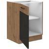 Meuble bas ROCK - Mélaminé décor chene lancelot et gris matera - 1 porte - L60 x H82 cm