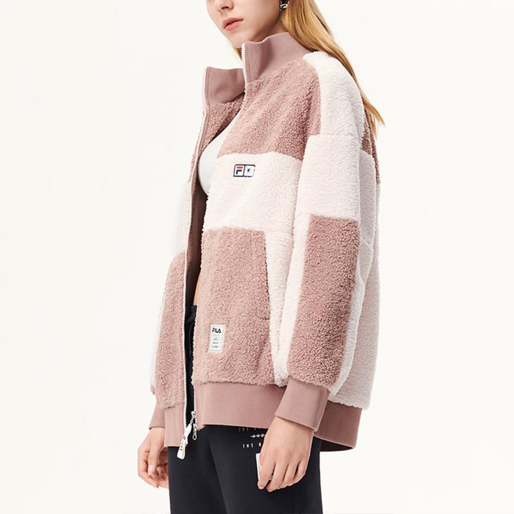 FILA X MIHARA YASUHIRO Collaboration Sports Casual Faux Shearling Knit Jacket Women Jacket Victoria-Purple F11W143505F-VT