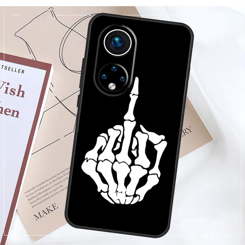 Skeleton Middle Finger For Honor 90 Lite 50 70 Magic 6 5 Pro Case For Honor X9b X8b X7a X6a X9 X7 X8 X8a X9a Cover