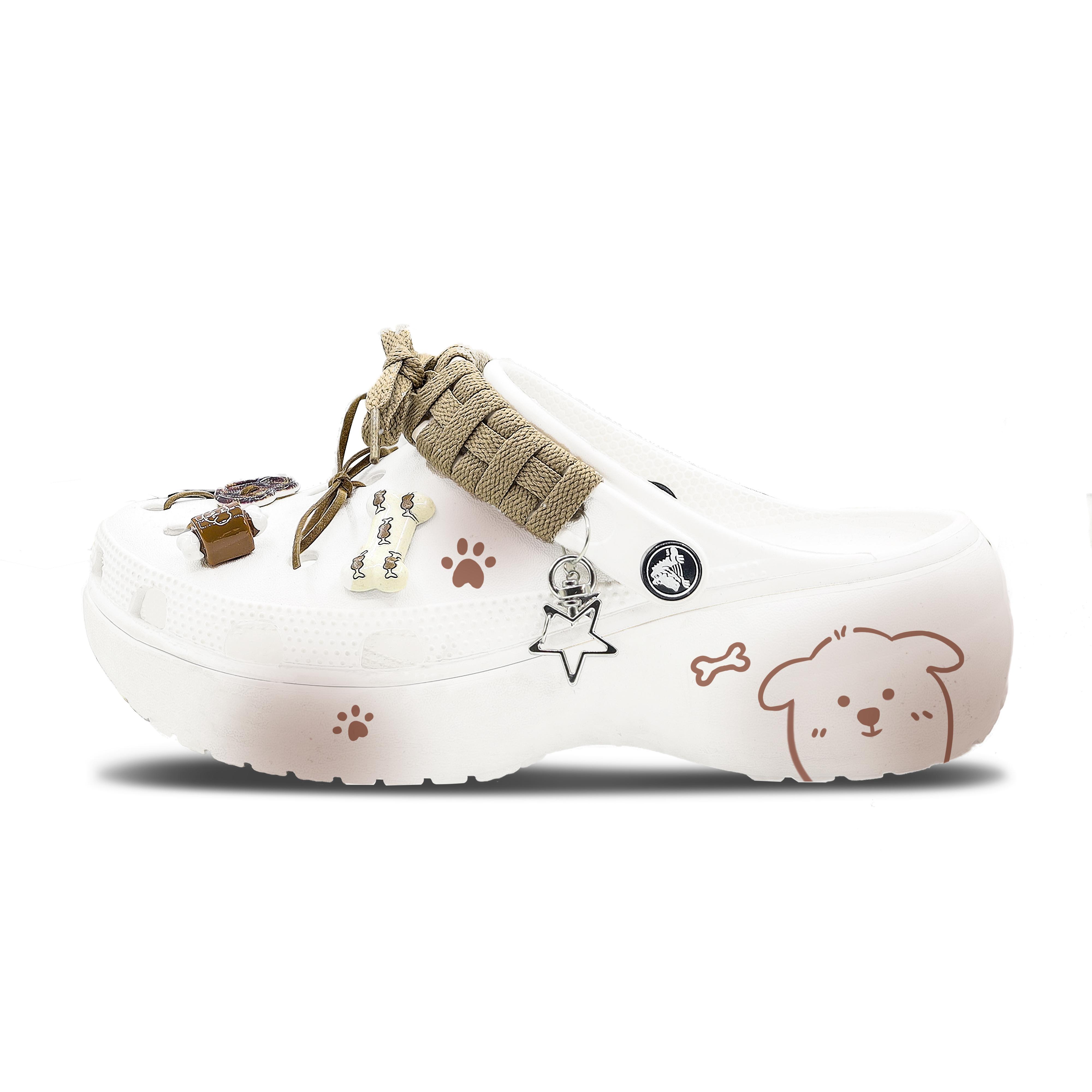 

Crocs Classic clog Mocha Puppy EVA Cute Cartoon Hole Shoes Women s Brown 34-35 коричневый