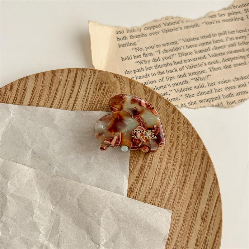 2024 French Heart Mini Hair Claw Clip for Women - Spring/Summer Headwear