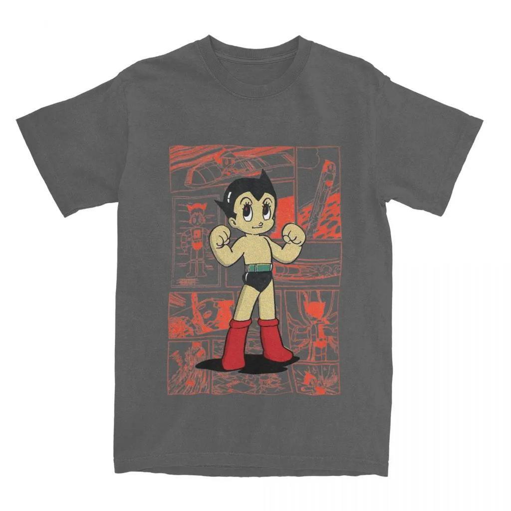 Mighty Atom Astro Boy Osamu Tezuka T Shirt for Men Cotton Funny T-Shirt Round Collar Astroboy Tees Short Sleeve Tops Plus Size
