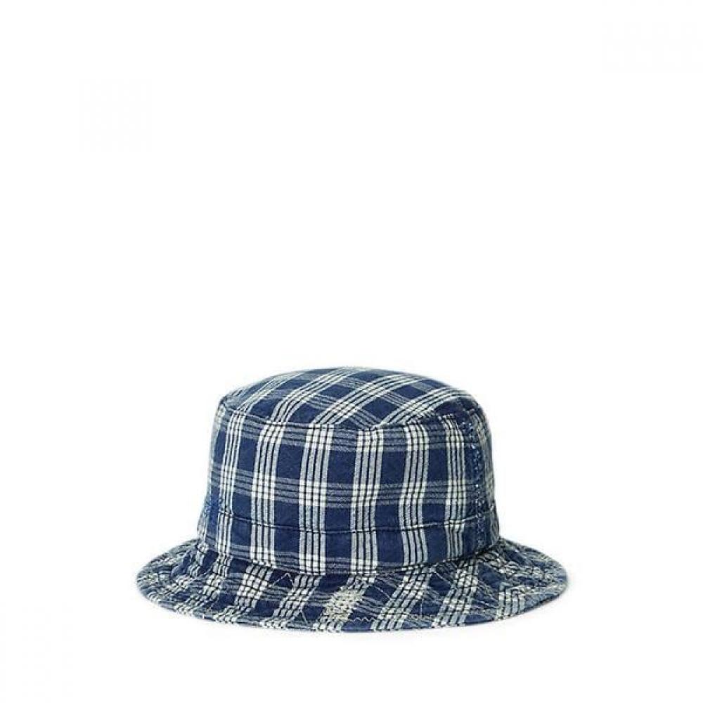 Polo Ralph Lauren Men S Indigo Plaid Bucket Hat Oxford mapohgS0j422599410 LXL