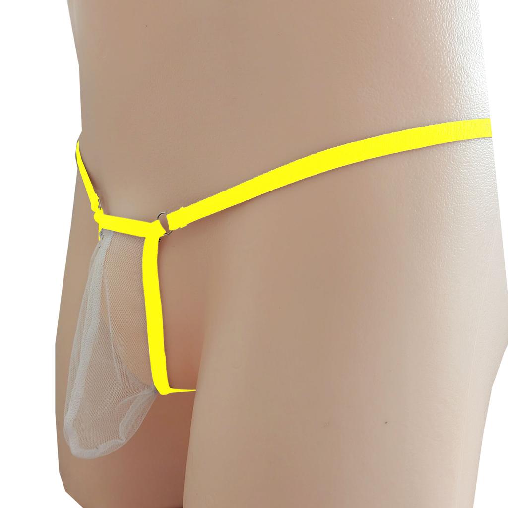 Men Mesh Underpants T-Back Thongs Underwear Briefs Sexy G String Thong Breathable Open Back Underpants See Through Jj Sleeve