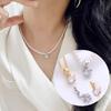 New DIY Pearl Necklace Pendant, Stylish and Simple, Inlaid with Zircon Universal Button Head Accessories