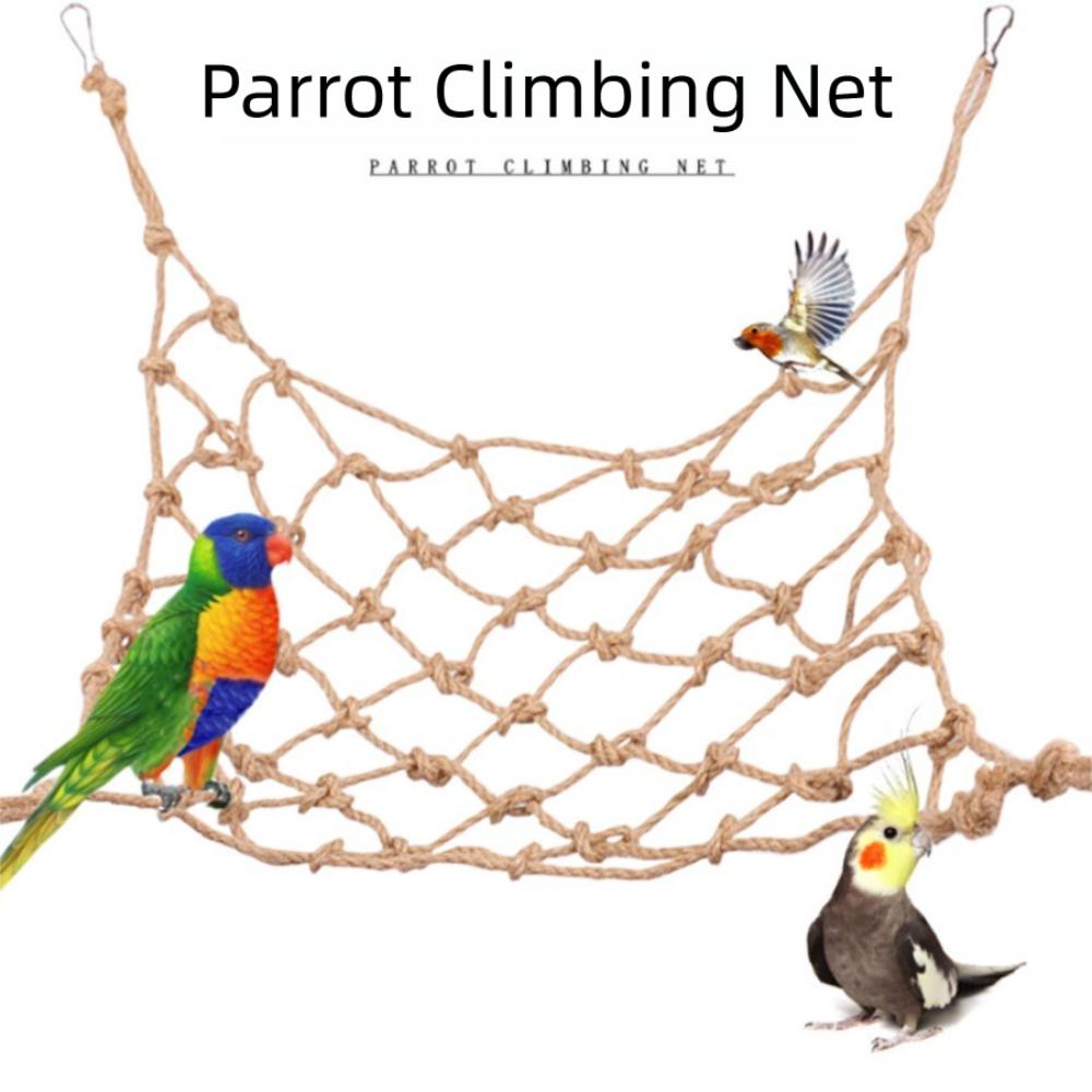 Rope Material Parrot Swing Hanging Birds Chewing Toys Portable Parrot Hammock for Small Pets