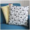 Chats Dubout [Q6329] - Designer Cushion 'Chats Dubout' White Black - 45x45 Cm
