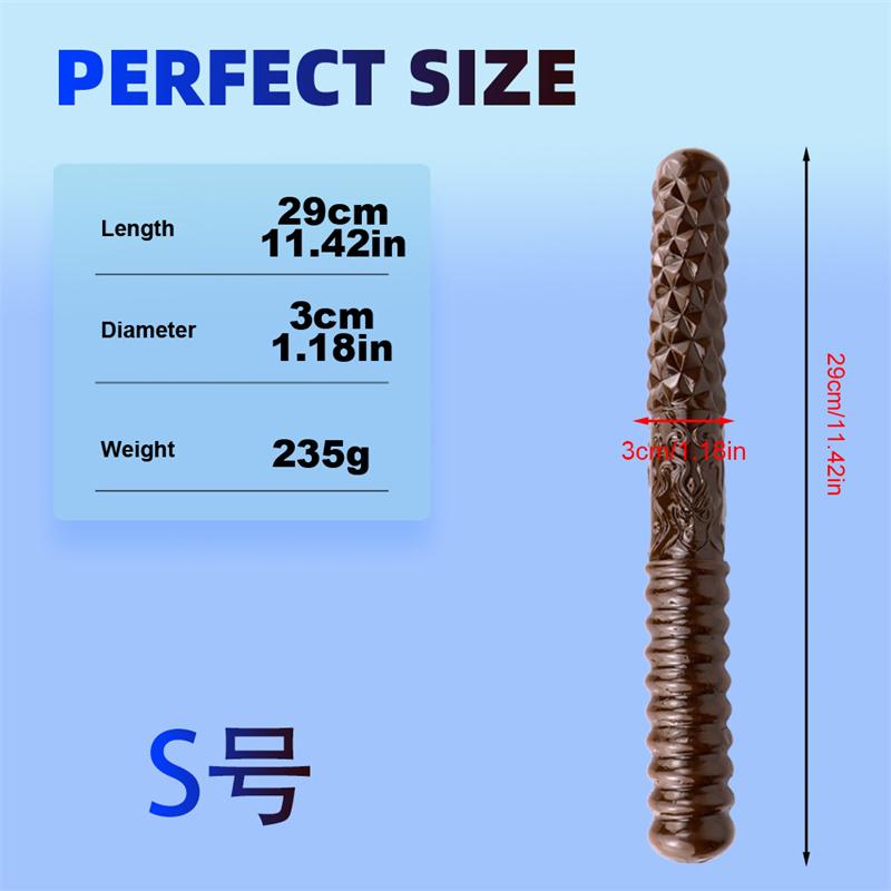 Coffee Double-headed Gold Hoop for Women's Double-headed Dildo Oversized Thick and Long Dildo Anal Plug
