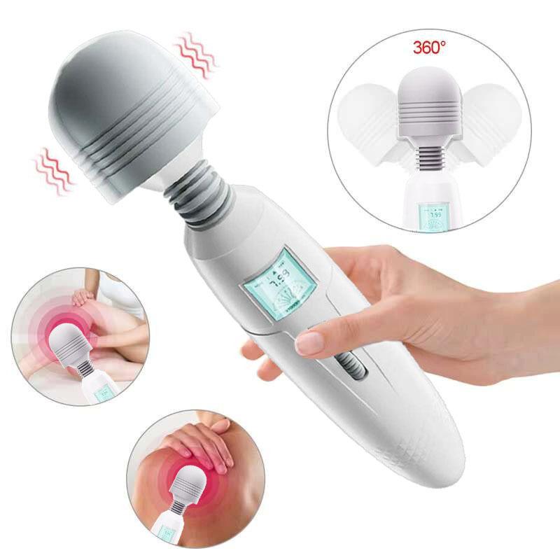 72 Modes LCD Display Wand Massager Flexible Head Massage Stick USB Powerful Deep Relaxing Back Neck Muscle Tension Stress Relief