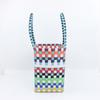 Color hand basket woven bag plastic vegetable basket large capacity beach vacation bag hand bag large capacity storage