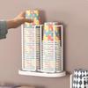Disposable Paper Cup Storage Rack Punch Free Wall Mounted Stainless Steel Water Cup Holder for Kitchen