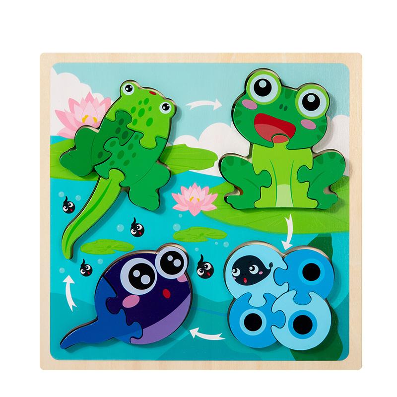 Baby Toy Wooden 3D Puzzle Toys Life Cycle Puzzle Cartoon Jigsaw For Children Baby Early Educational Intelligent Gifts for Kids