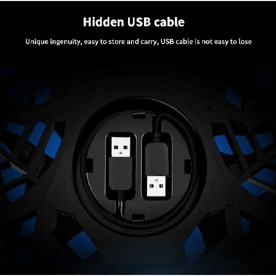 TISHRIC Laptop Cooler Stand 4 Cooling Fans Notebook Cooler Laptop Cooling Pad 2 USB Ports Notebook Stand Radiator For 13-17Inch