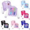 Kids Printed Baseball Jacket Casual Loose Fit Outerwear