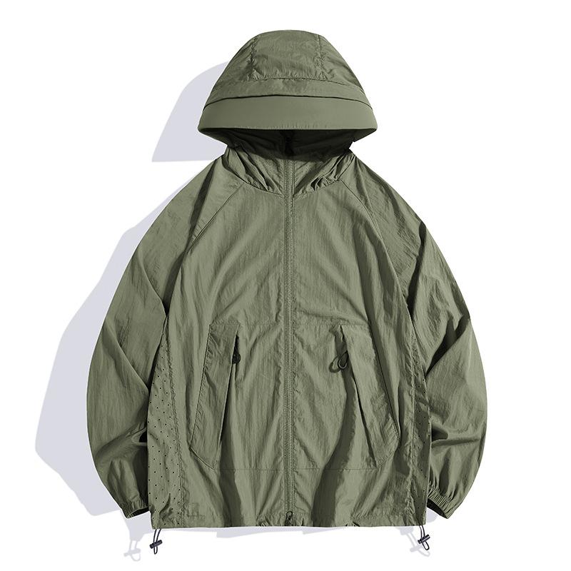 Outdoor Skin Trench Coat Men's Sunscreen Clothing Women's Printing Thin Jacket Waterproof Printing Team Building Clothing