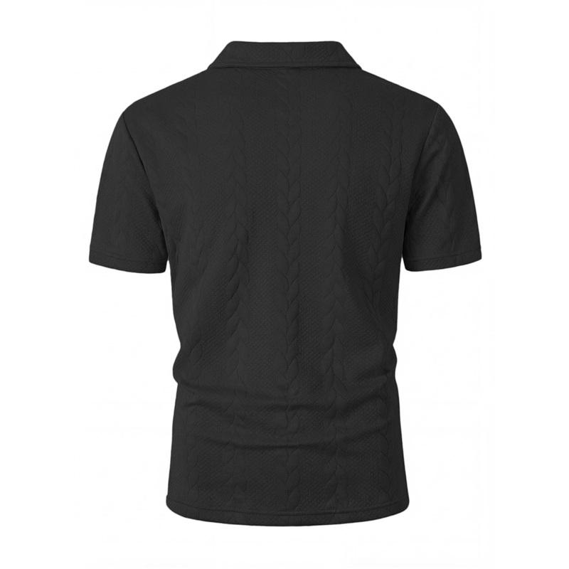 Men's Polo Shirt New Summer Short Sleeve Casual Solid Color Turn-down Collar Tee Loose Fit Tops