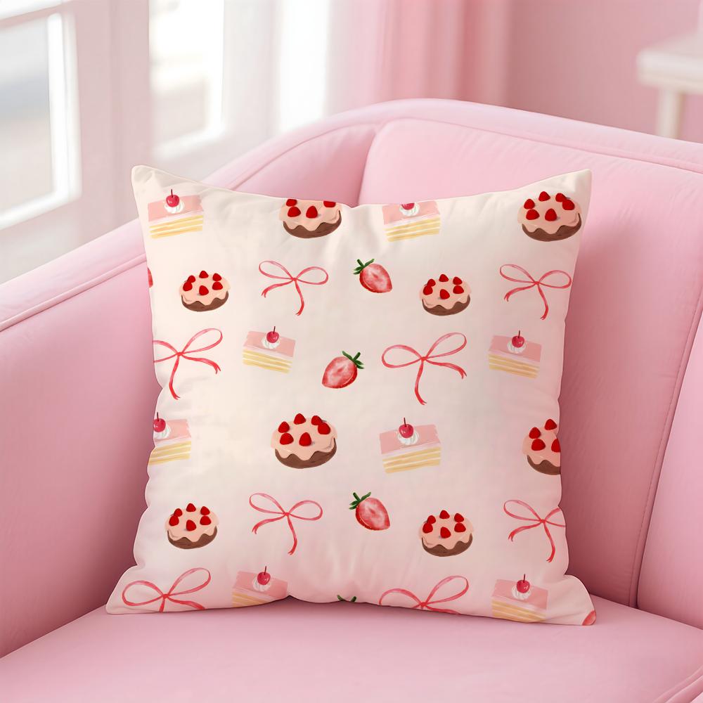 SÜße Donut Kissenbezug Hülle Weicher Hautfreundlicher Stoff Verdeckter Reißverschluss