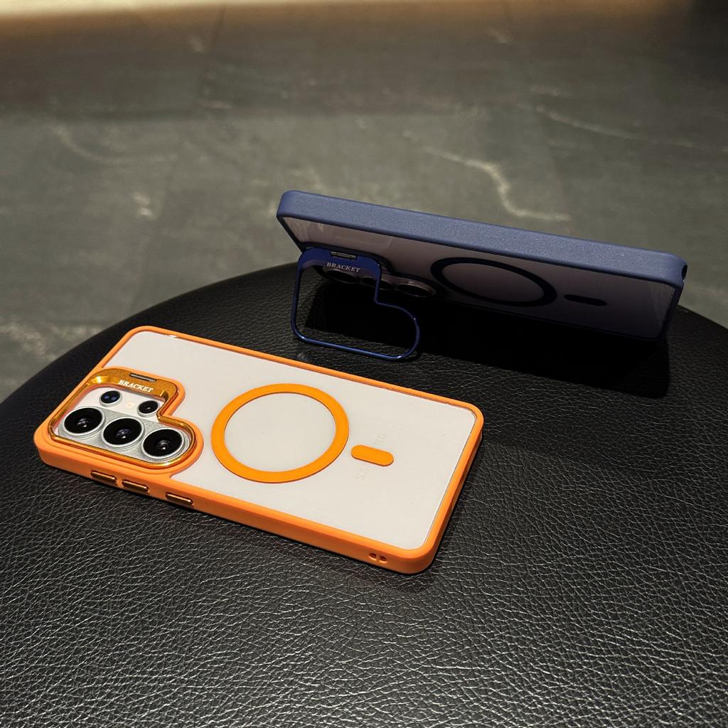 Applicable To Samsung S26Ultra Transparent Magnetic Mobile Phone Case S25Ultra Lens Holder Protective Case S24