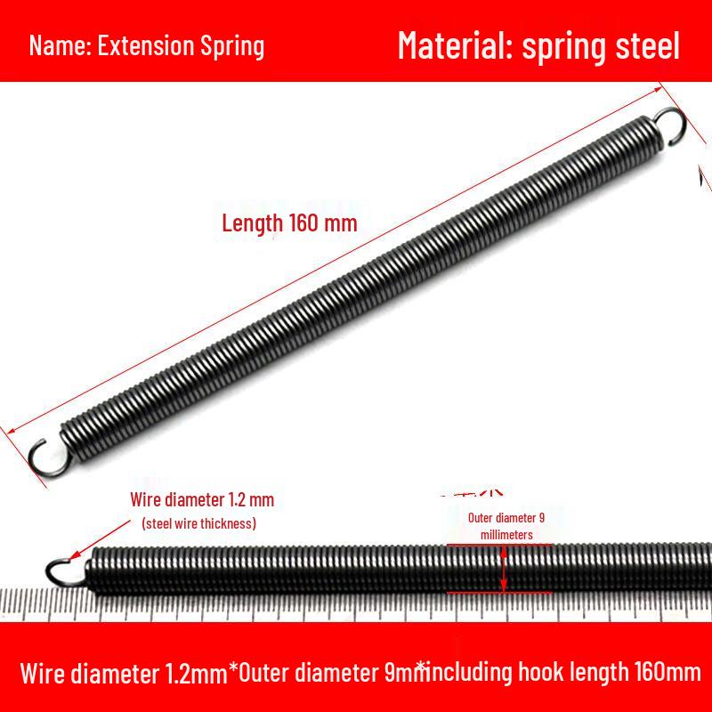 1.2mm Wire Extension Spring with Hook - Soft Tensile Force Spring Accessory